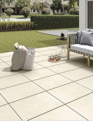 Hammerstone Beige 20mm Outdoor Porcelain Slabs 900x600x20mm (Price From: £22.85/m2)