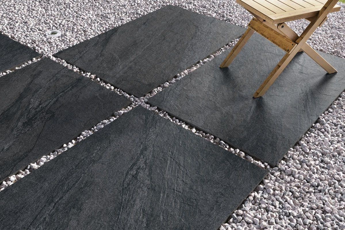 Black Anthracite Effect Outdoor Porcelain Slabs 900x600x20mm (Price: £21.95/m2)